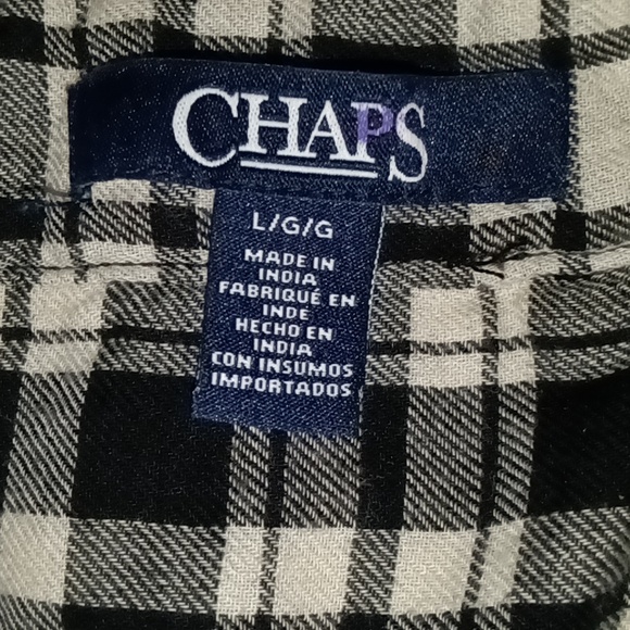 🆕Chaps | Plaid Long Sleeve Shirt w/ Embroidered Floral Detail Women Size Large - Picture 9 of 11